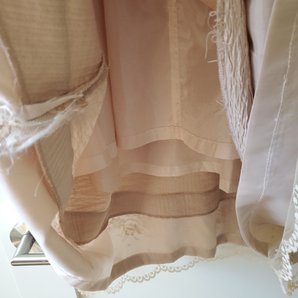 TS Three Seasons Pale Blush Pink Dress w/ Pretty Details @ Neck, Sleeves, & Hem - Picture 12 of 15